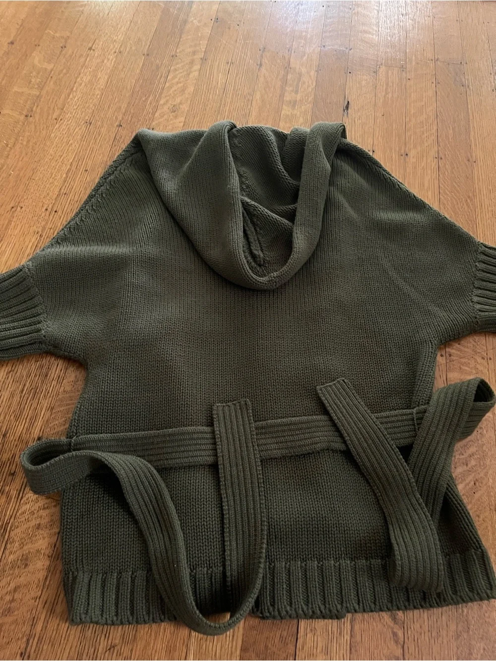 MaxMara Weekend Olive Knit Hooded Sweater - Picture 6 of 14